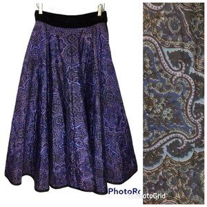 Vintage 50's Purple Quilted Full Circle Skirt, Rockabilly Swing Pin Up Sock Hop